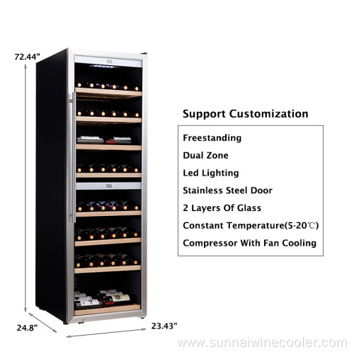 Tall Wine Fridge Compressor Refrigerated Wine Cooler